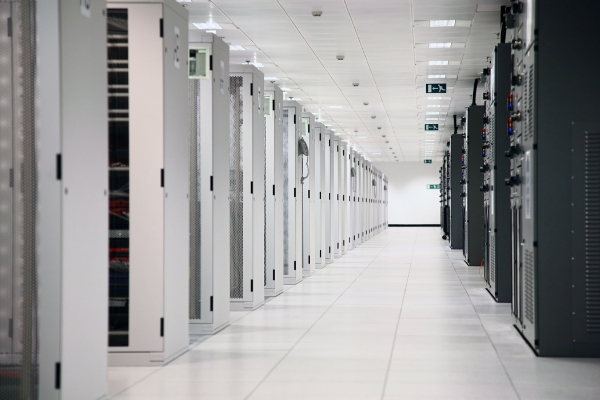 Large room with rows of servers